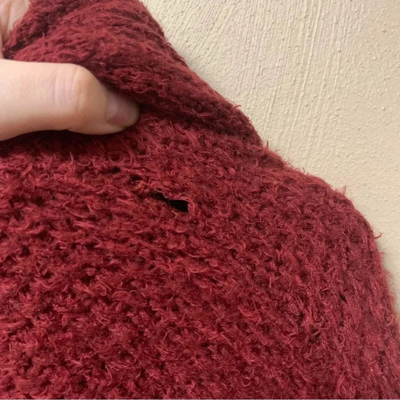 Anthropologie Pilcro Eyelash Cardigan Size Small Wine Red NWT New - Picture 15 of 16